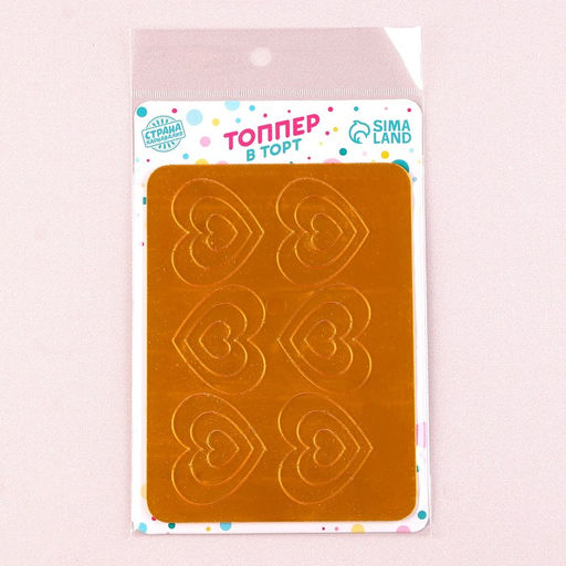 Украшение для торта Сердечки классические, цвет золото - Страна карнавалия фото 3