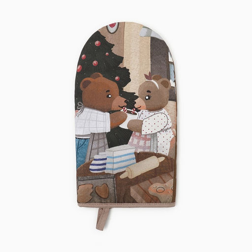Цена за 2 шт. Варежка-прихватка новогодняя Этель Bears, 15?28 см, саржа, хлопок 100%, ватин 250 г/м?