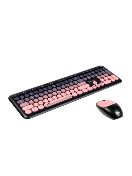 Комплект клавиатура и мышь Smartbuy SBC-666395AG-KP, беспроводной, USB, AA, черно-розовый