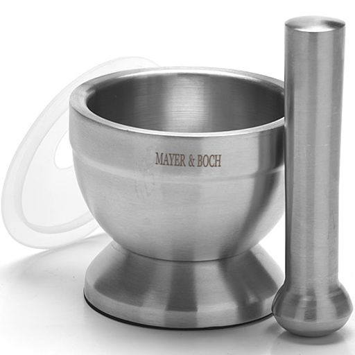 27439 Ступка нержавейка с силиконов.крышкой 250мл МВ (х18) - Mayer&boch фото 3