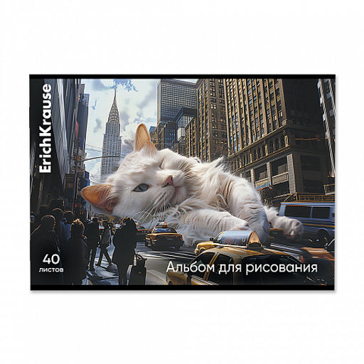 Цена за 5 шт. Альбом для рисования на скобе ErichKrause Big City Cats, А4, 40 листов_MIX-PACK  фото 5