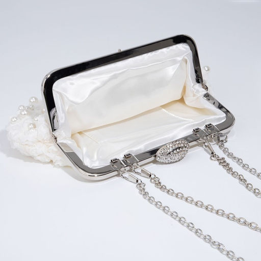 Сумка-клатч на фермуаре, цвет белый - Simaland фото 6