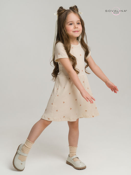 Платье Лето лапша кофейные сердечки