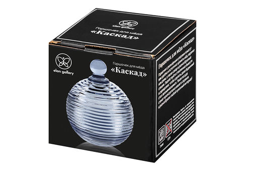 Горшочек д/меда 150 мл 8,2*8,2*11 см Каскад синий, стекло - Elan gallery фото 15