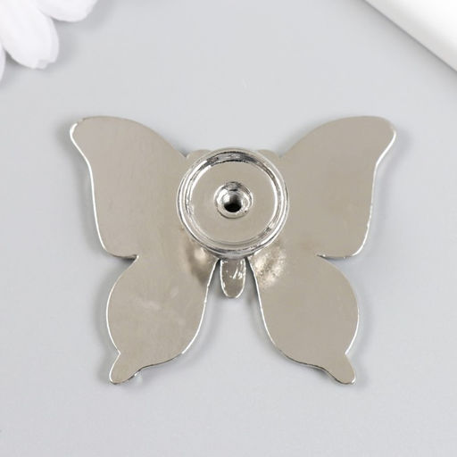 Ручка для шкатулки металл Бабочка, серебро, 5.2?6.3 см