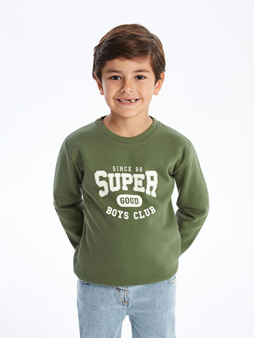 Bisiklet Yaka Uzun Kollu Bask?l? Erkek Bebek Sweatshirt - Waikiki фото 4