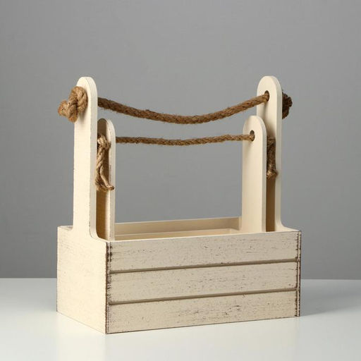 Набор кашпо деревянных 2 в 1 (25.51530; 201223) Прованс, бежевый - Дарим красиво фото 3