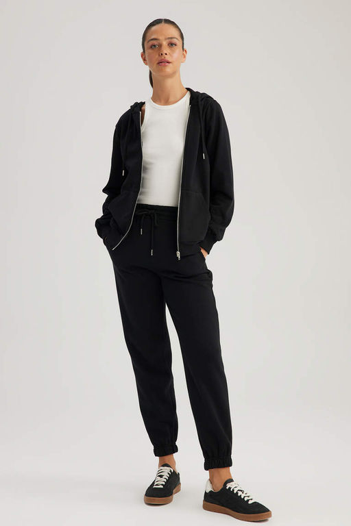 Толстовка обычного кроя на молнии с капюшоном - Defacto фото 2