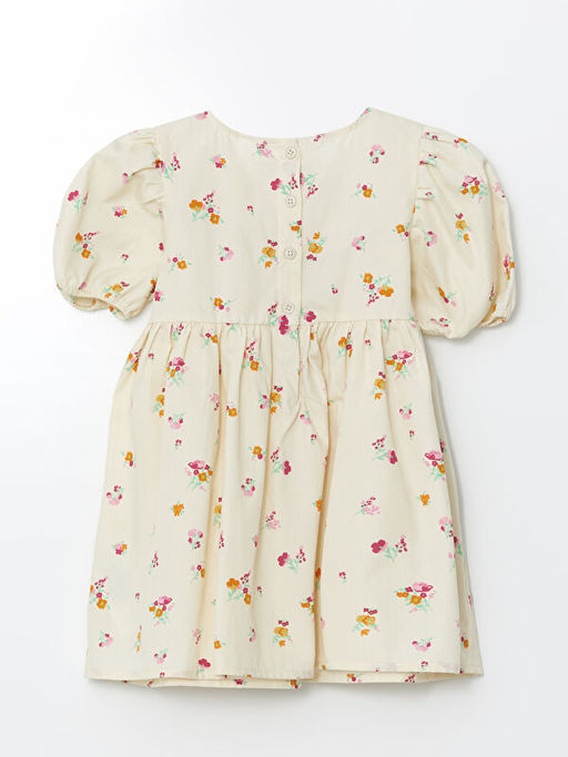 Bisiklet Yaka Bask?l? K?z ?ocuk Elbise