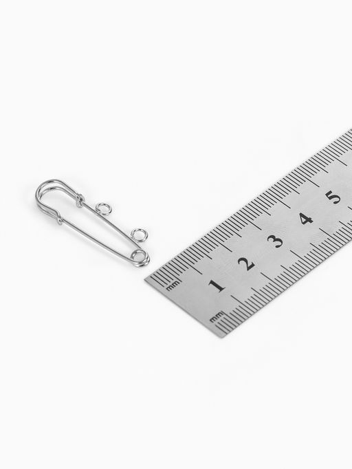 Булавка для подвесок PO-035 №01, 2 шт. 3.5?0.5 см, цвет серебро