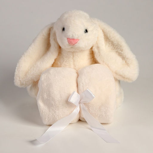 Мягкая игрушка с пледом Зайка, белая - Milo toys фото 2