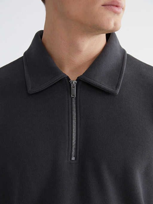 Polo Yaka Erkek Sweatshirt