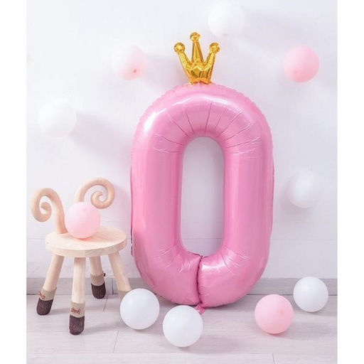 Воздушный шар фольгированный 40" «Цифра 0 с короной»