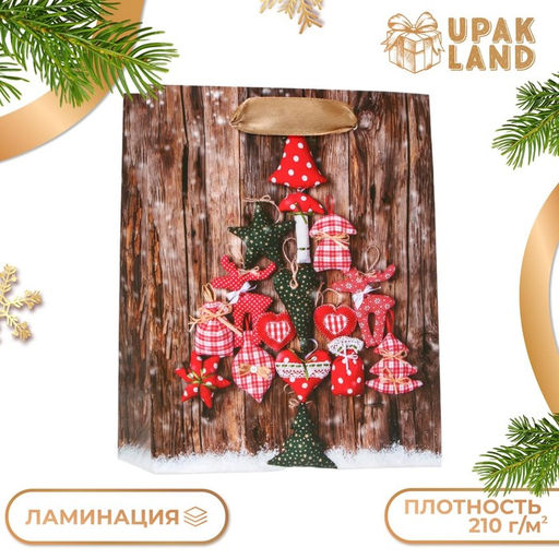 Цена за 12 шт. Пакет подарочный новогодний ламинированный Новогодний ассортимент 11.5?14.5?6 см