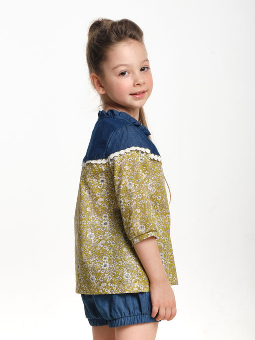 Рубашка для девочки UD 1850 хаки - Mini maxi фото 4