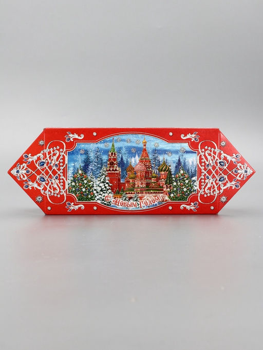 Цена за 10 шт. Подарочная новогодняя коробка «Кремль» конфета красная, 20×10×6 см