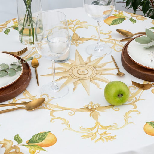 Скатерть Этель Southern fruits d=148 см с ГМВО, 100% хлопок, саржа 190 гр/м2  фото 4