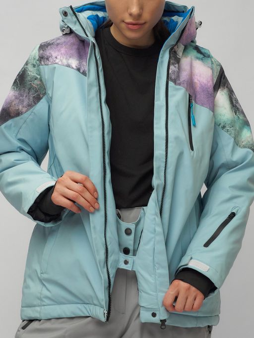 Горнолыжный костюм женский большого размера голубого цвета 02263Gl - Chunmai фото 14