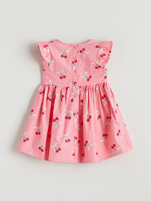 ?ilek Bask?l? F?rf?rl? K?z ?ocuk Poplin Elbise