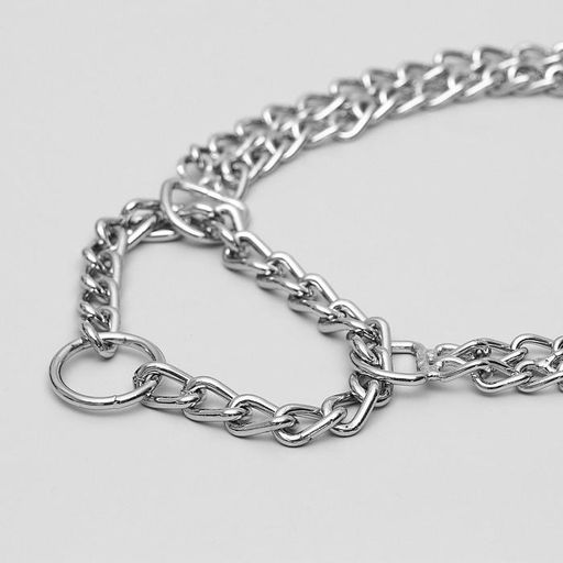 Ошейник - полуудавка металлический двухрядный, 40 см, толщина проволоки 2 мм - Пижон фото 3