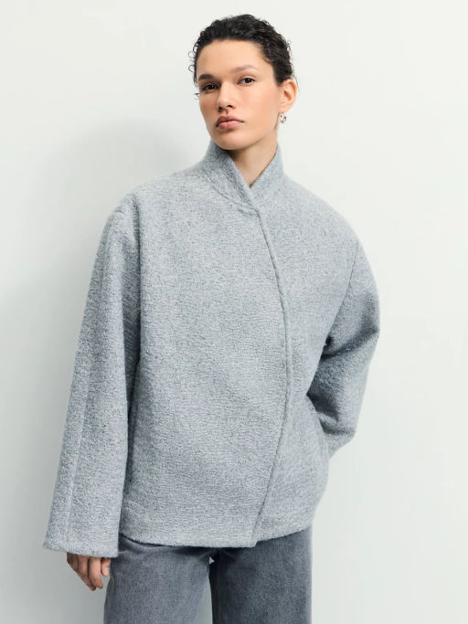 Куртка оверсайз из пальтовой ткани / Zarina  фото 5