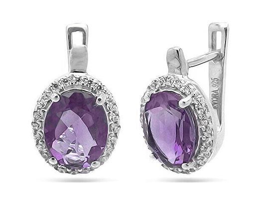 Серьги из серебра аметист, Джайв