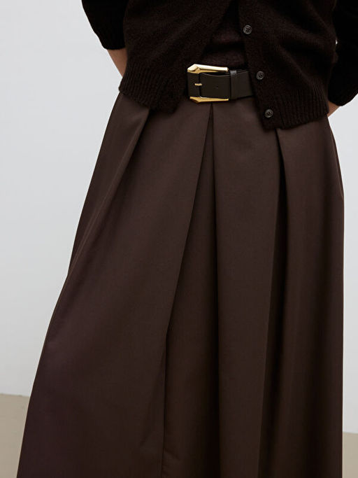 Beli Kemerli Pileli Etek