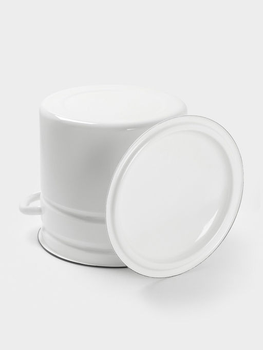 Кастрюля эмалированная, 12 л, с крышкой, белая - Simaland фото 3