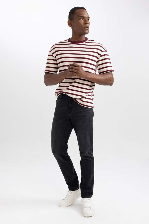 Обычный зауженный крой Джинсовые брюки нормальной формы с нормальной талией и нормальными штанинами - Defacto фото 2