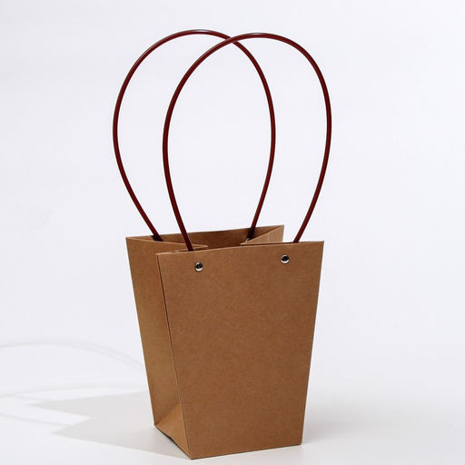 Цена за 10 шт. Сумка для цветов крафт влагостойкая, 17×17 - 11.5×11.5 - 20