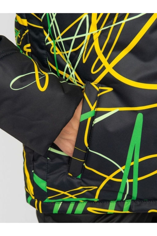 Акция -10%! М-155 Костюм зимний женский Принт черно/зеленый 56-60