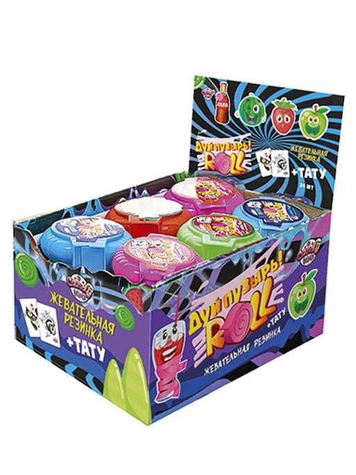 Жевательная резинка Дуй пузырь! ROLL + тату, 30шт.