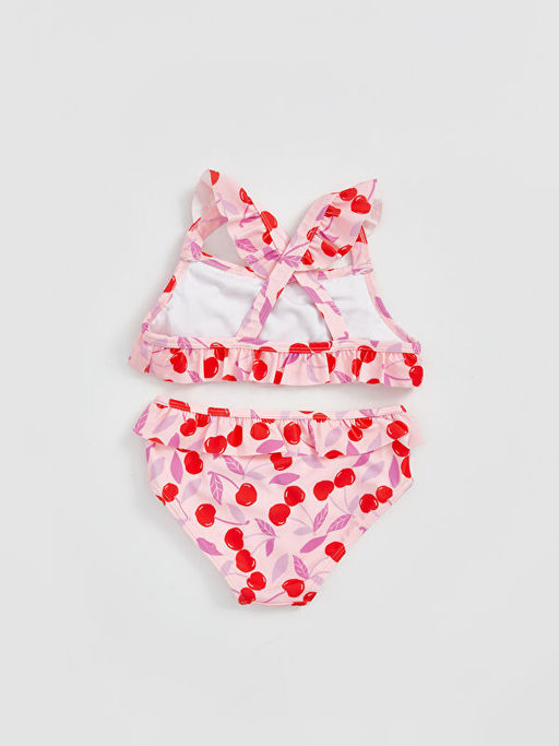 Kiraz Bask?l? K?z ?ocuk Bikini Tak?m