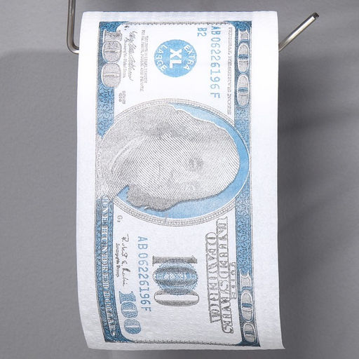 Цена за 3 шт. Туалетная бумага сувенирная «100 долларов», 9.5×10 см