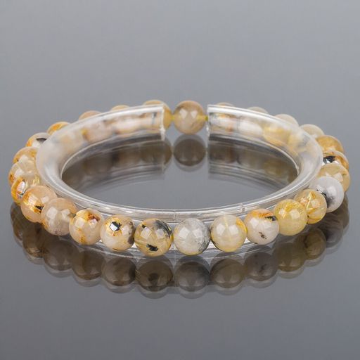 Браслет из Рутилового кварца с включением Титана 18 см