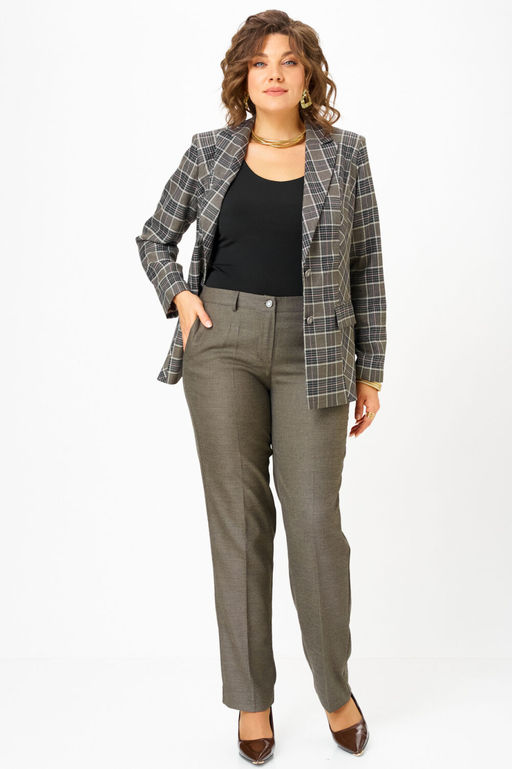 Костюм БелЭльСтиль 412/596 клетка + коричневый