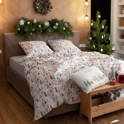 Постельное бельё Этель Евро New Year's pattern 200х217 см, 220х240 см, 70х70 см - 2 шт, бязь фото 3