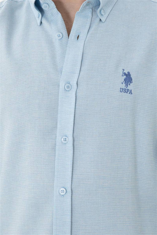 Мужская голубая рубашка с длинным рукавом - U.s. polo assn фото 7