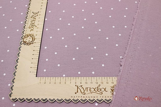 Теплый хлопок Россыпь белого гороха (4мм) на св.серо-лиловой дымке-2, ш.1.5м, хл-100%, 160гр/м.кв - Купава фото 2