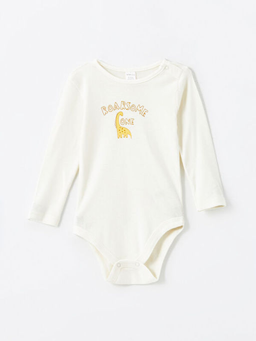 Uzun Kollu Bask?l? Erkek Bebek ??t??tl? Body ve Pantolon 2li Tak?m - Waikiki фото 2