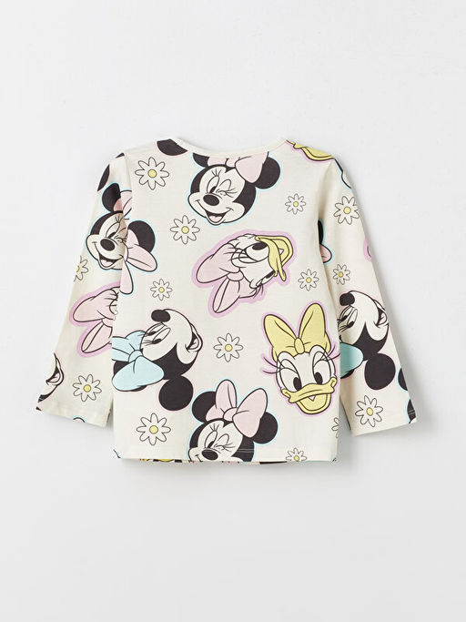 Bisiklet Yaka Uzun Kollu Minnie Mouse Bask?l? K?z Bebek Pijama Tak?m? - Waikiki фото 3