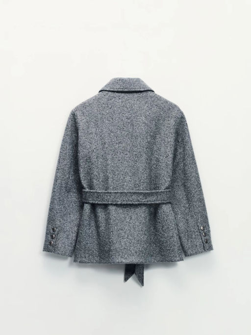 Куртка-рубашка из ткани с ворсом на поясе / Zarina  фото 3