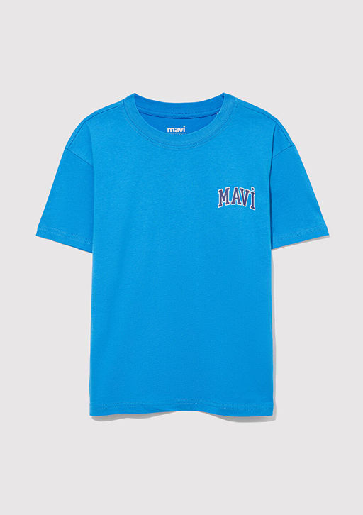 Mavi Logo Bask?l? Mavi Tisort