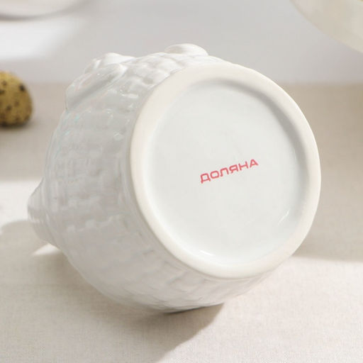 Конфетница Доляна Зайка, 12?12?14.7 см, доломит, белая