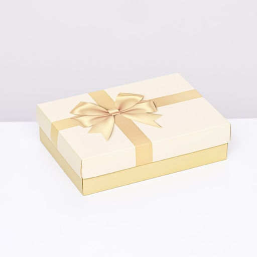 Подарочная коробка сборная Золотой бант 21 х 15 х 5,7 - UPAK LAND фото 2