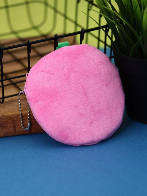 Кошелёк плюшевый "Strawberry", pink (10*11 см)