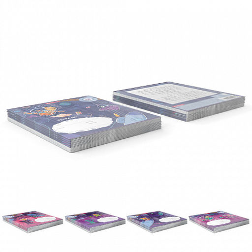 Цена за 10 шт. Тетрадь школьная ученическая ErichKrause Коты в космосе, 18 листов, линейка (в плёнке по 10 шт.)_MIX-PACK фото 9