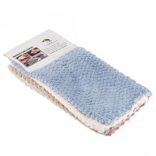 Салфетка для уборки 25х25см "Уборщик", микрофибра, набор 5шт (Китай)