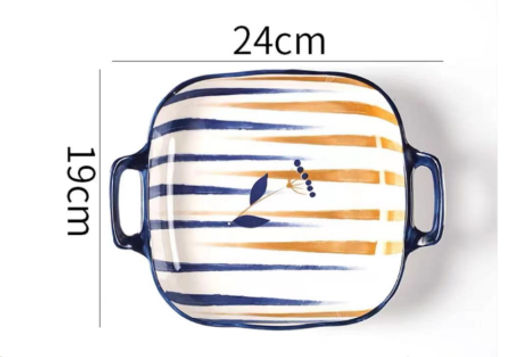 Блюдо квалратное 24х19 см с ручками / FVR-64 /уп 40/