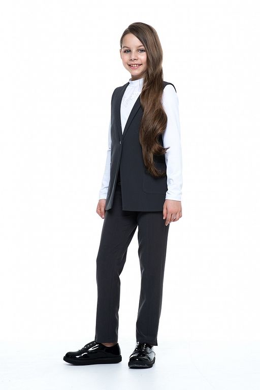 Серый школьный жилет для девочки Инфанта, модель 1107  фото 5